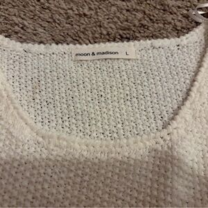 Moon & Madison Women's White Knit Sweater